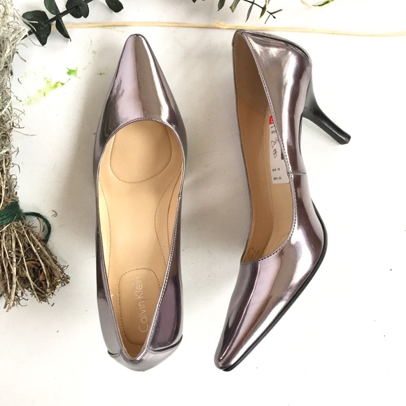 Calvin Klein Shoes - Calvin Klein NWT Dolly pumps silver heels size 8